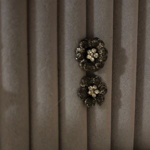 Floral Stud Earrings with Accents